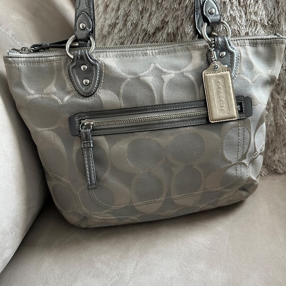 Coach Handbags - Coach Gray Signature Tote Bag